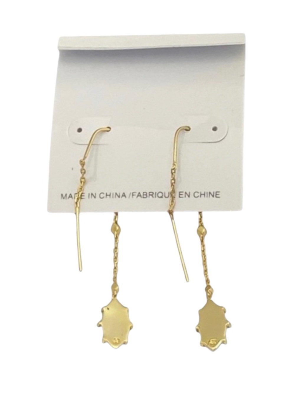 new Jules Smith ꧁ 14K Gold Plated Opal + Cubic Zirconia CZ Threader Earrings ꧂ - Picture 9 of 16